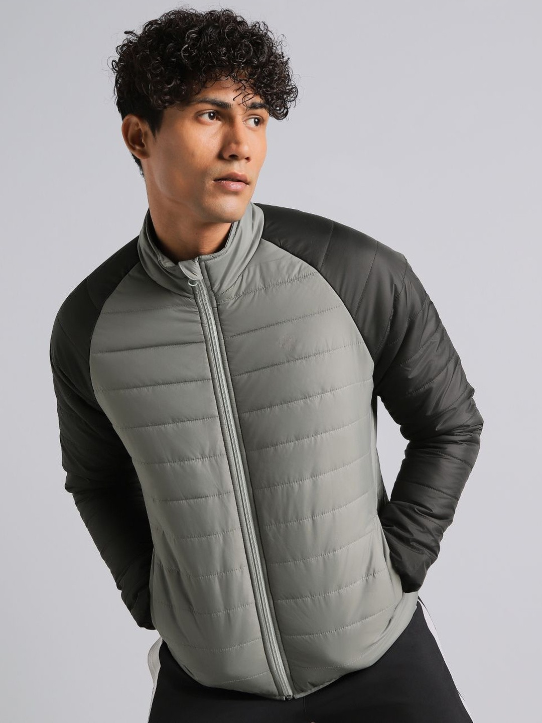CULT Men's Grey Multicolor Puffer Jacket