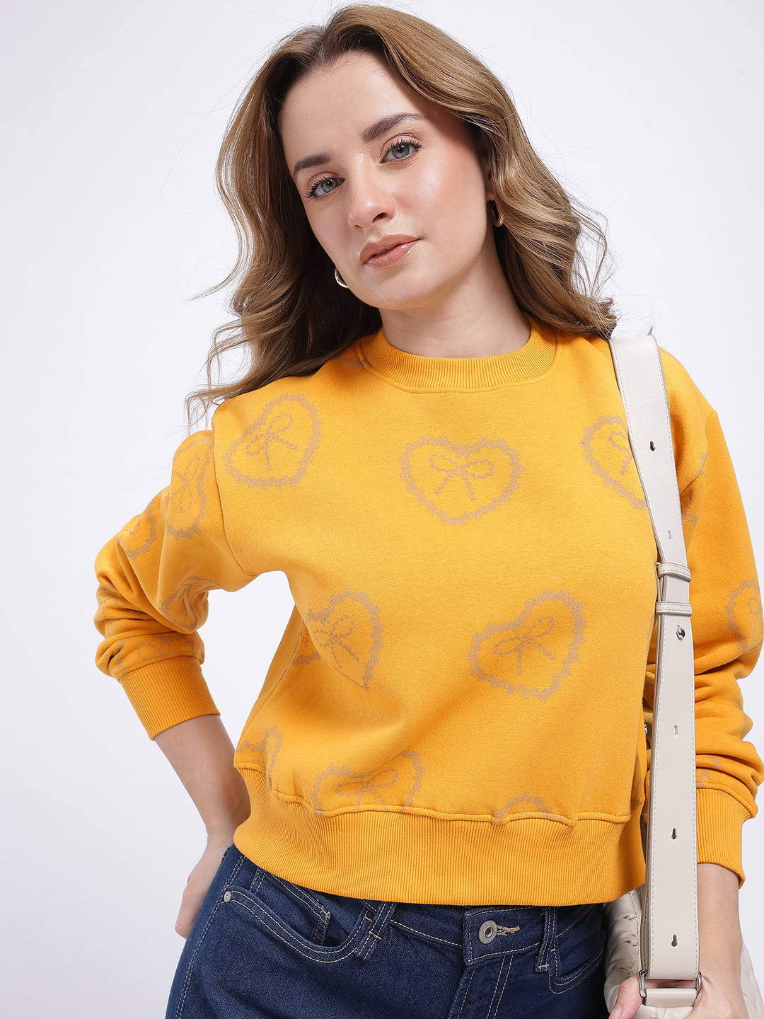 glitchez Conversational Printed Drop Shoulder Sleeves Boxy Pullover