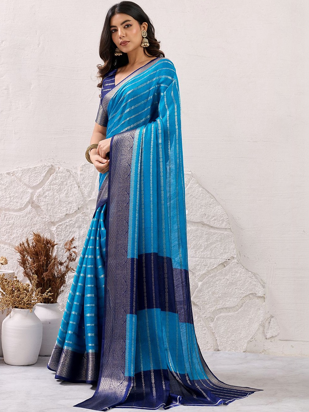 MIWA Woven Design Zari Art Silk Banarasi Saree