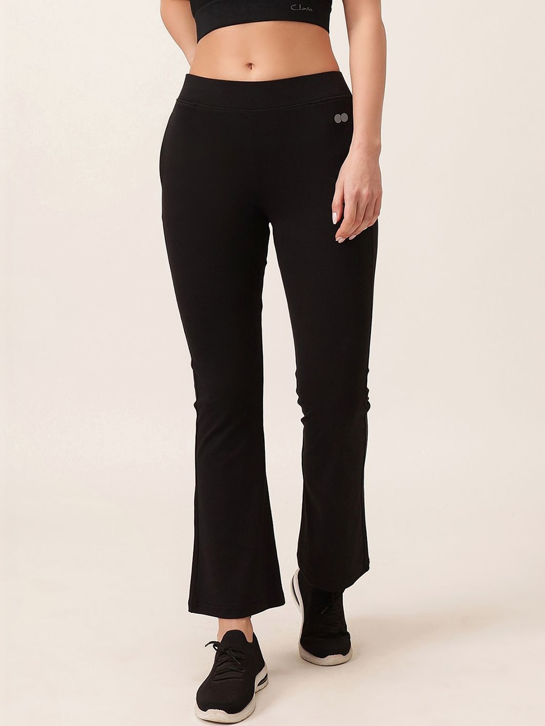 Clovia Mid-Rise Flared Yoga Tights