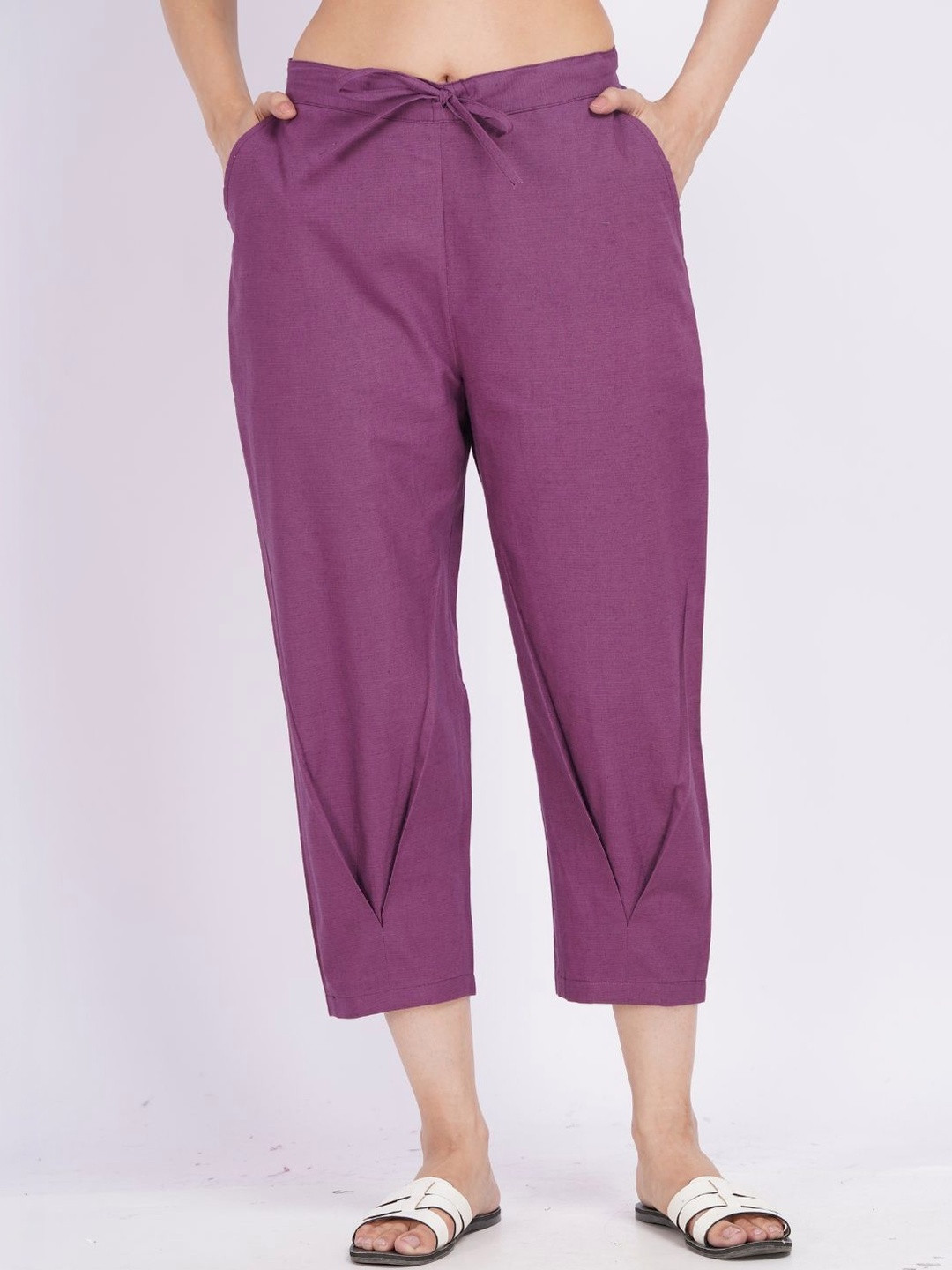Minimul Bottom Pleat Linen Cigarette Pants