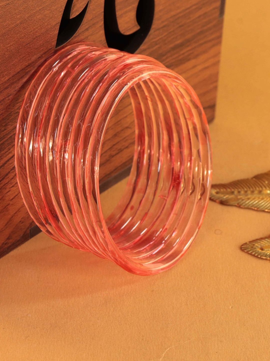 ZULKA Set Of 8 Glass Kada Bangles