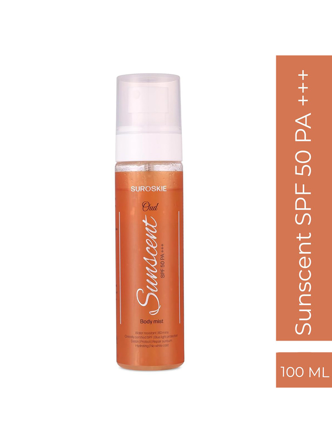 SUROSKIE Sunscent SPF 50 Body Mist Hydrates & Protects Skin 100ml