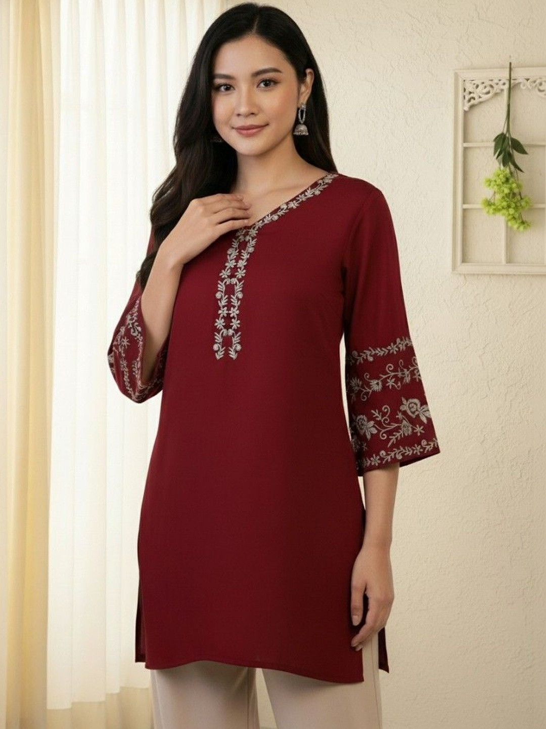 Mahiras Comfort Embellished Embroidered Top