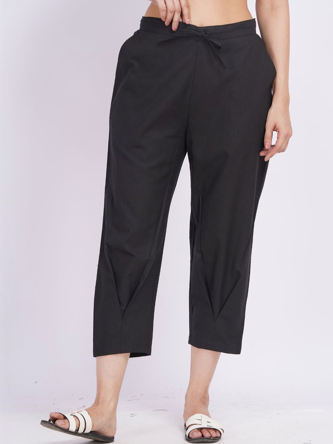 Minimul Bottom Pleat Cigarette Pants Linen