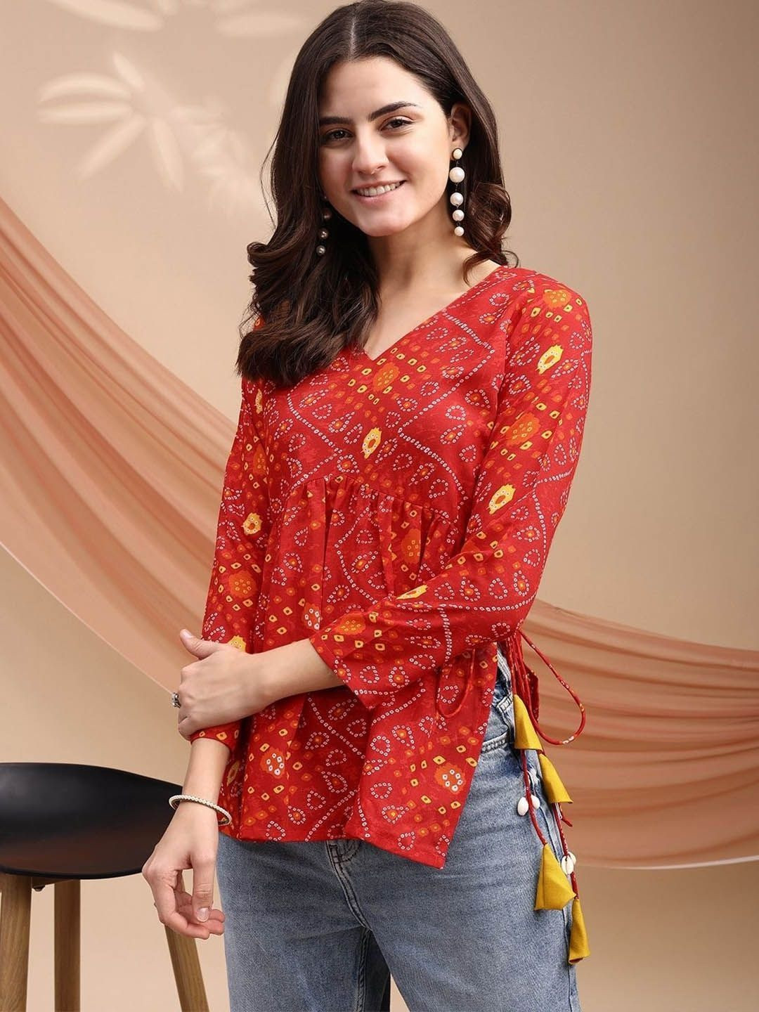 Mahiras Comfort Print Ethnic Top