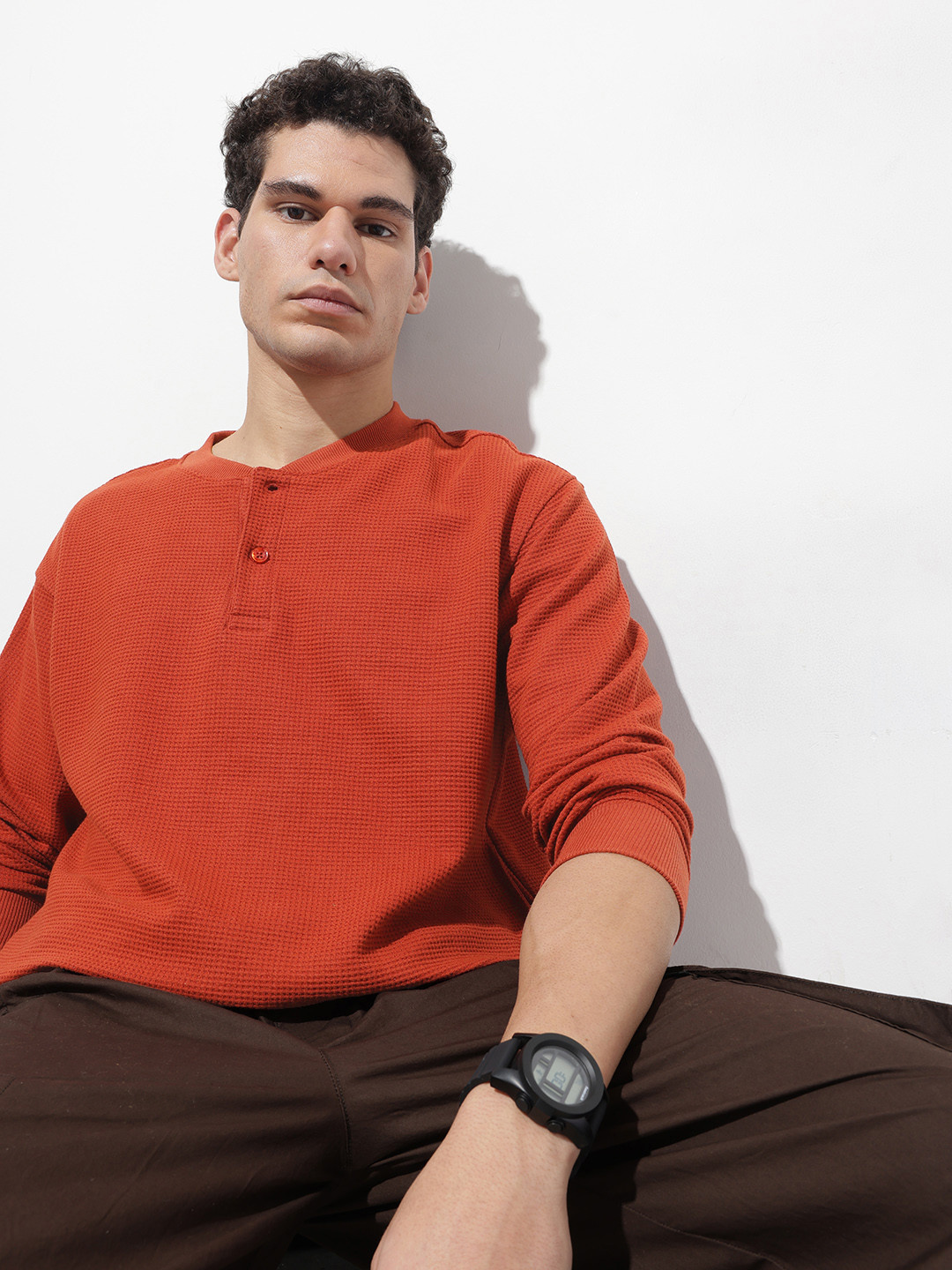 The Roadster Life Co. Relaxed Fit Waffle Texture Sweatshirt