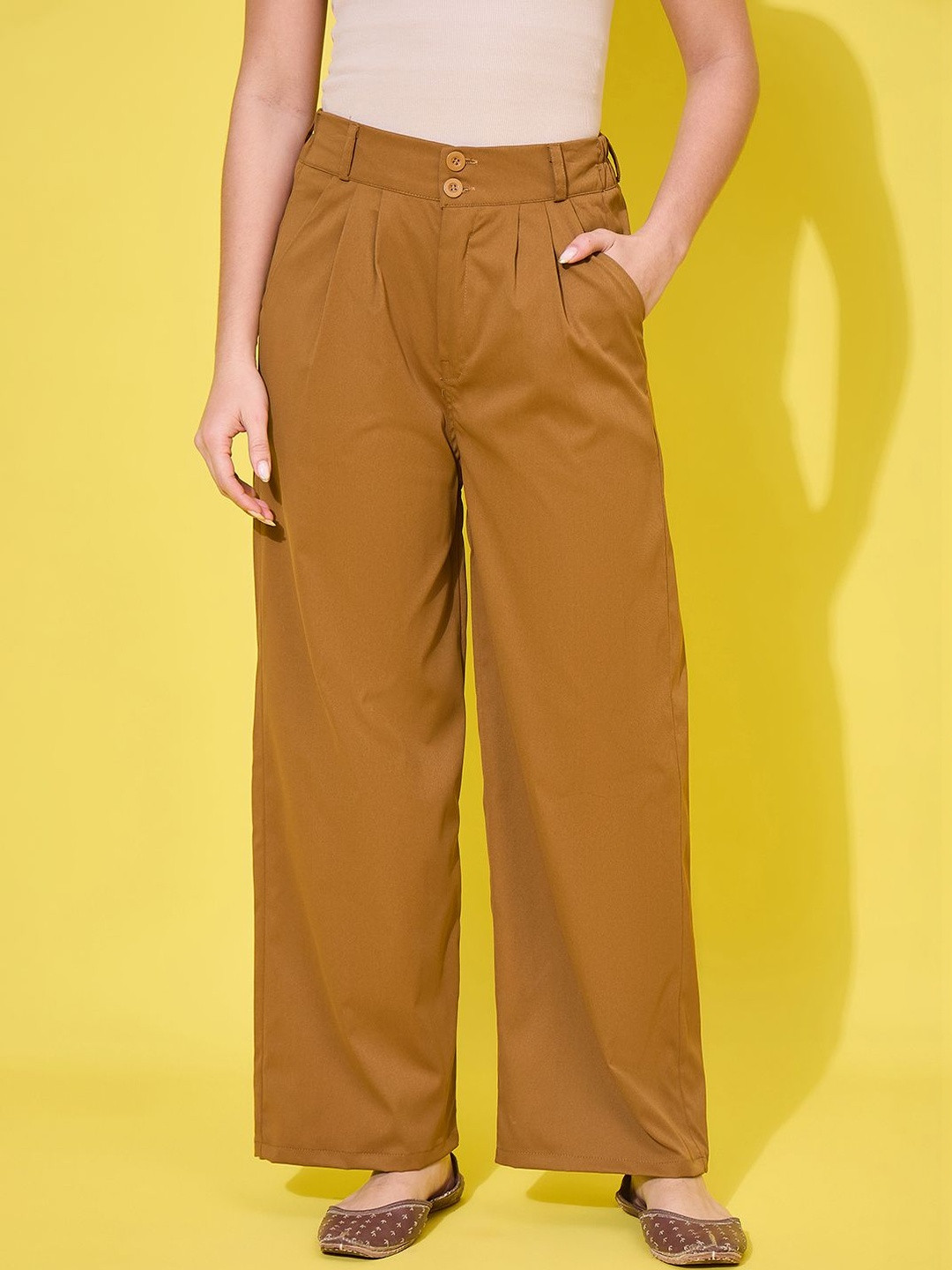 IQOA Women Comfort High-Rise Pleated Trousers