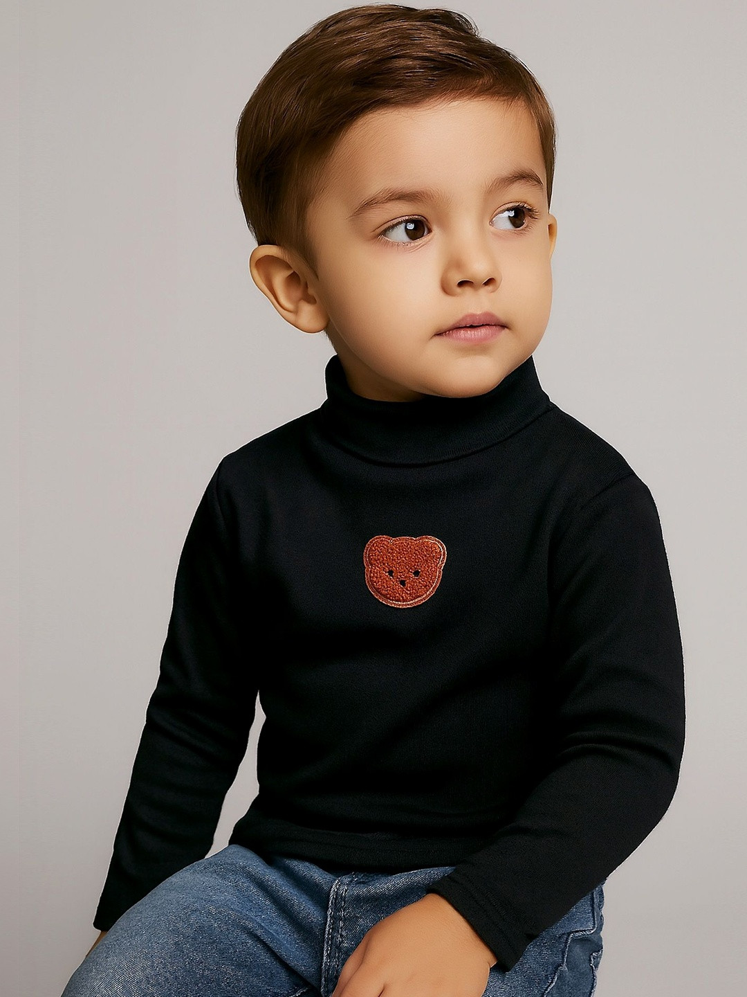 Thelittlebunny High Shirt Animal Fleece Turtle Neck Sweatshirt