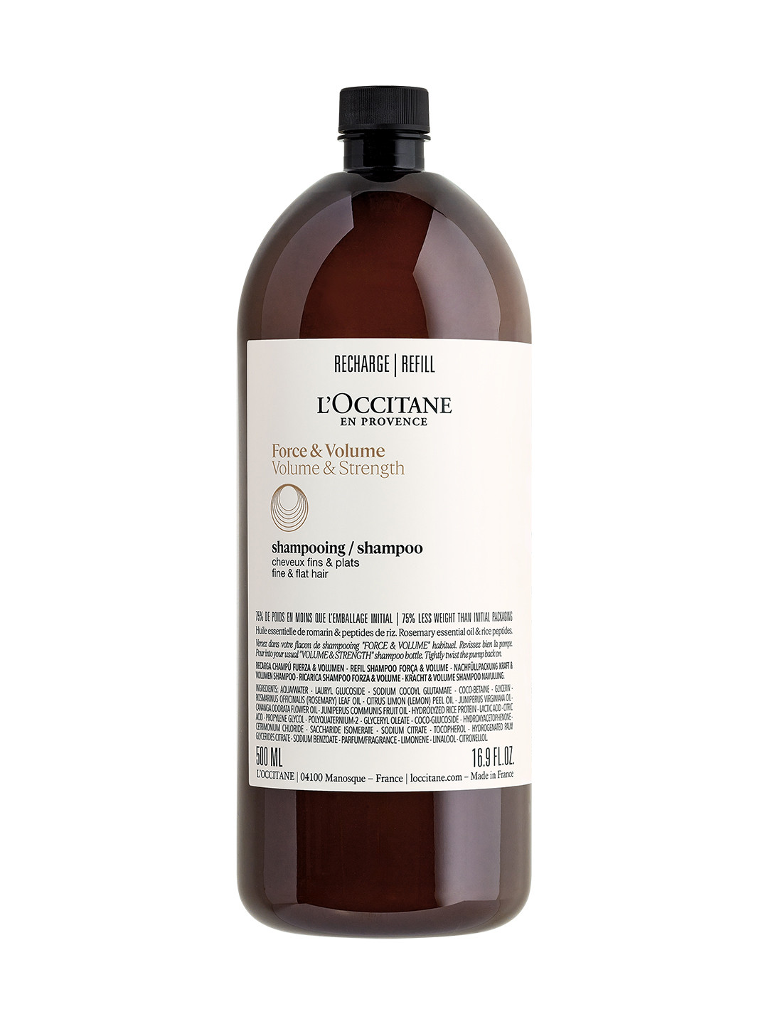 L'Occitane Volume & Strength Shampoo Refill Infused with Rosemary Oil - 500ml