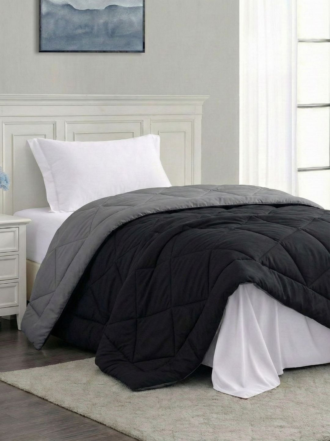 JAIPUR FABRIC Multicoloured & Black Mild Winter 210 GSM Comforter