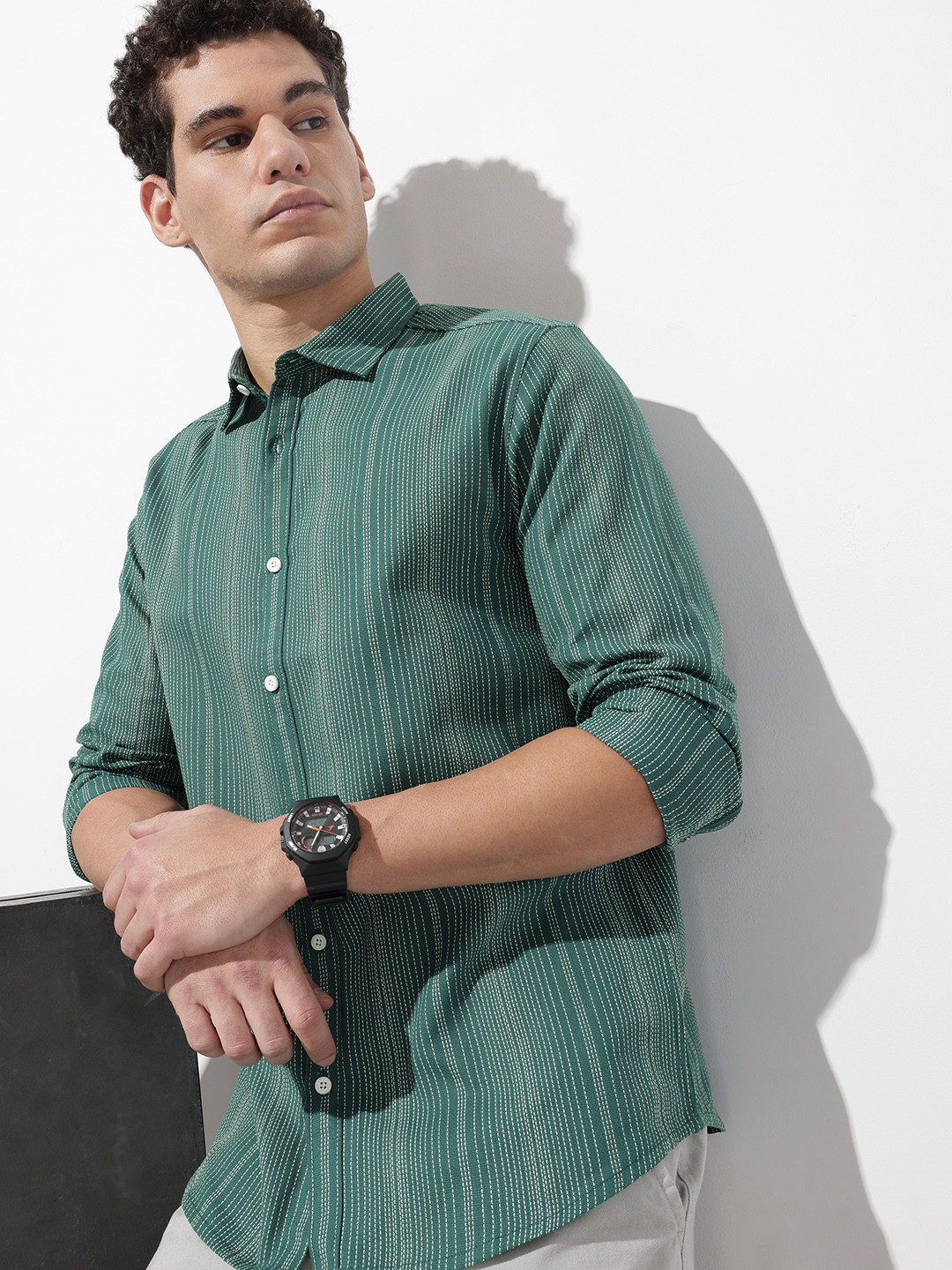 The Roadster Life Co. Striped Casual Shirt