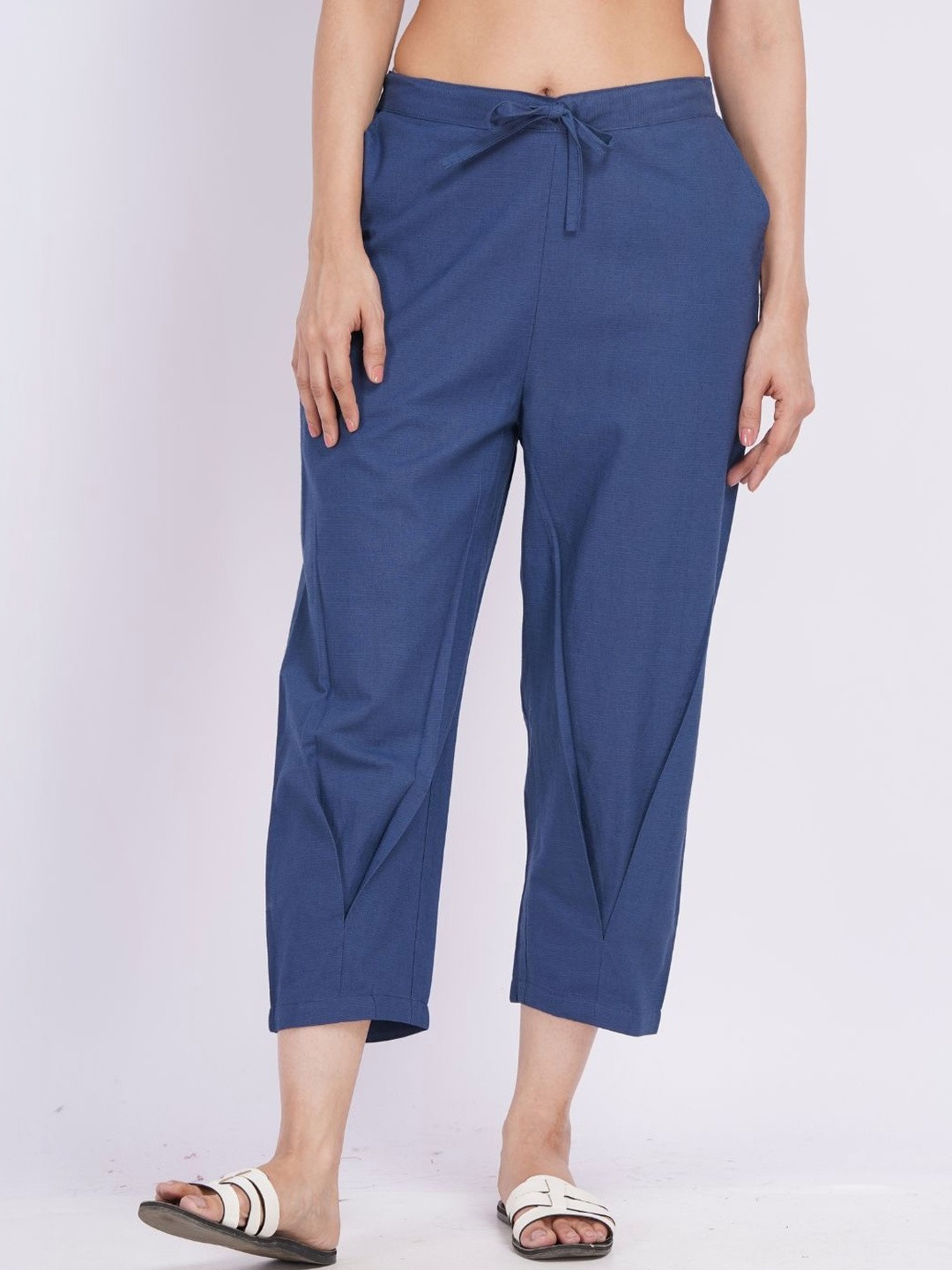 Minimul Linen Blend Bottom Pleat Cigarette Pants
