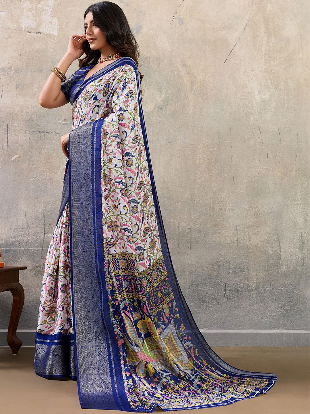 MIWA Ethnic Motifs Zari Art Silk Handloom Banarasi Saree