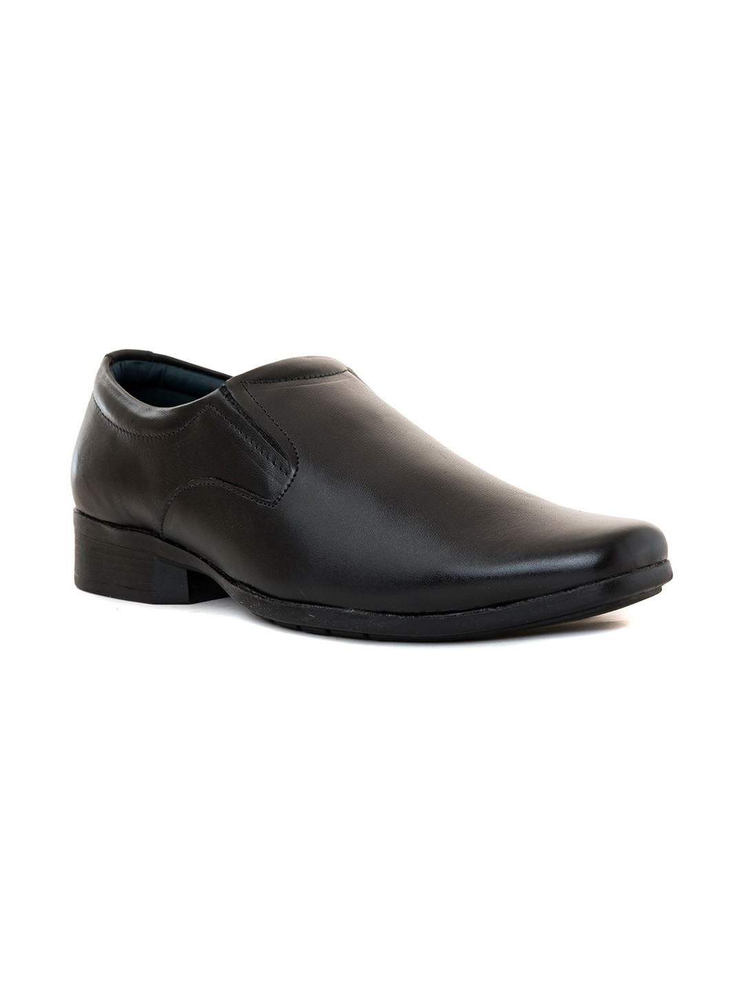 Khadims Men Leather Round-Toe Formal Slip-Ons