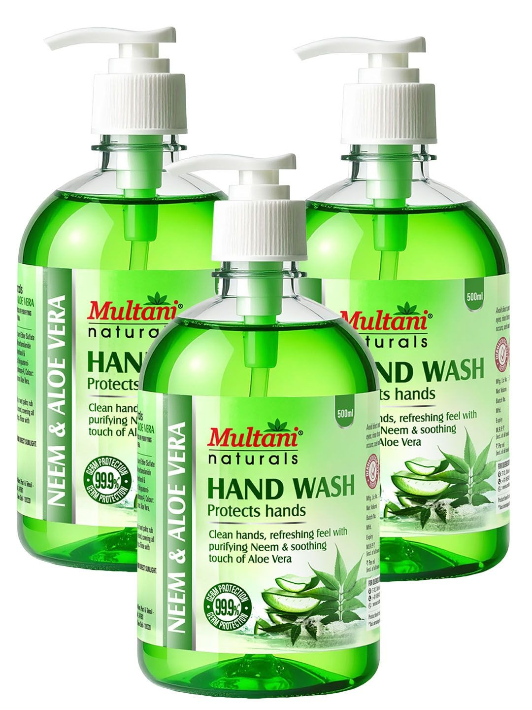 Multani Set Of 3 Neem & Aloe Vera Hand Wash - 500ml