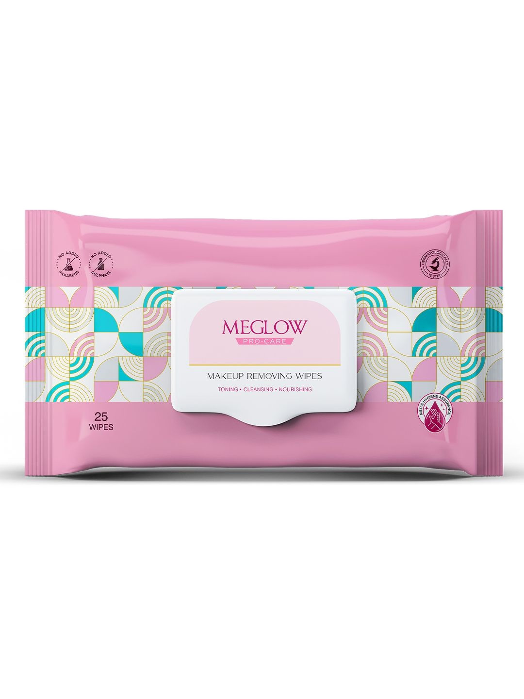 MEGLOW Makeup Remover Wipes For Gentle Cleansing & Hydration - 25Pcs
