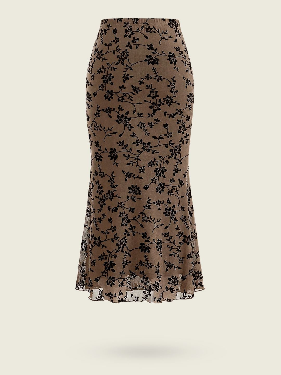 Zucchini Floral Printed Maxi Flared Skirts