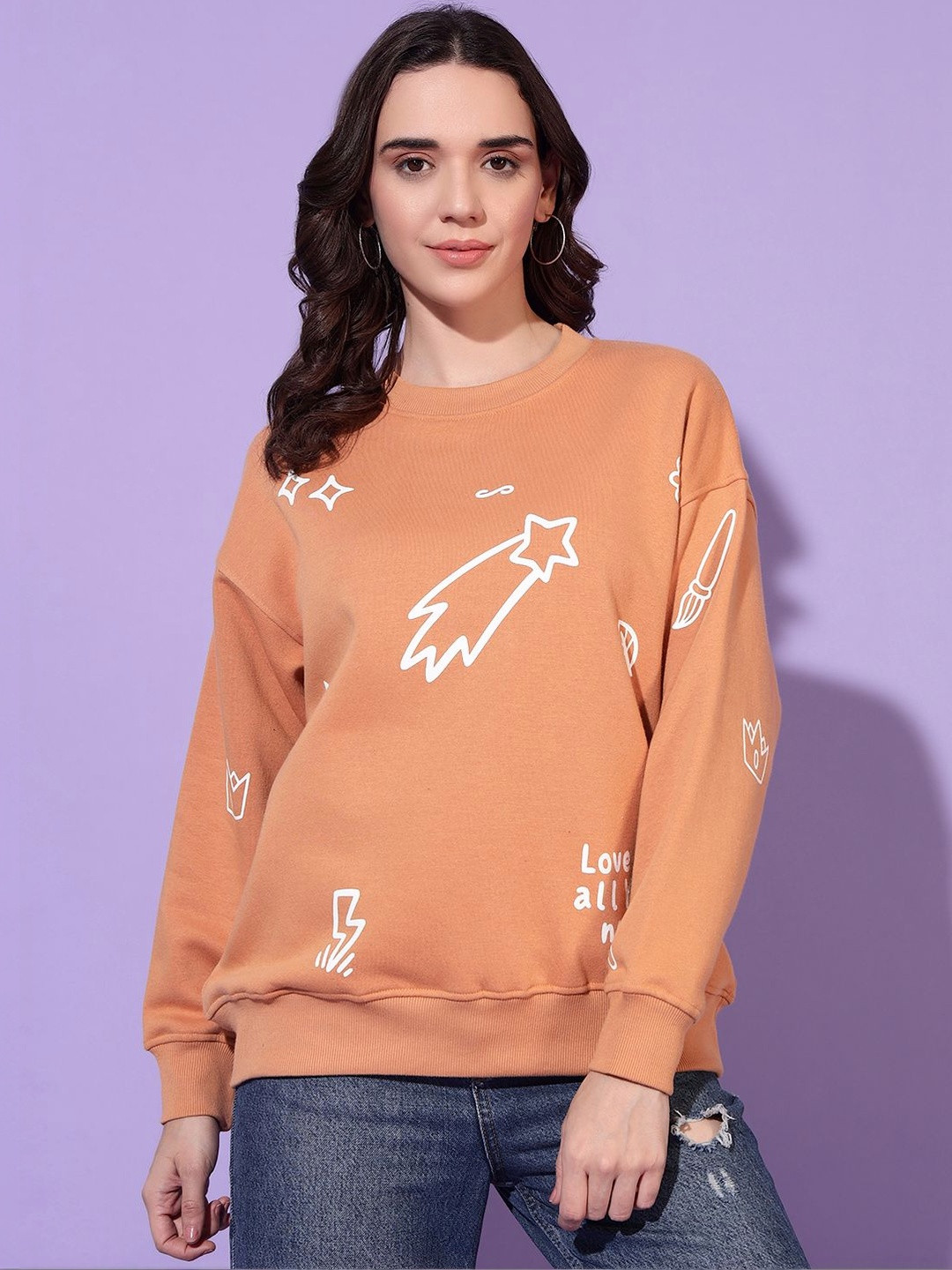 Blooming Tales Women Printed Sweatshirt