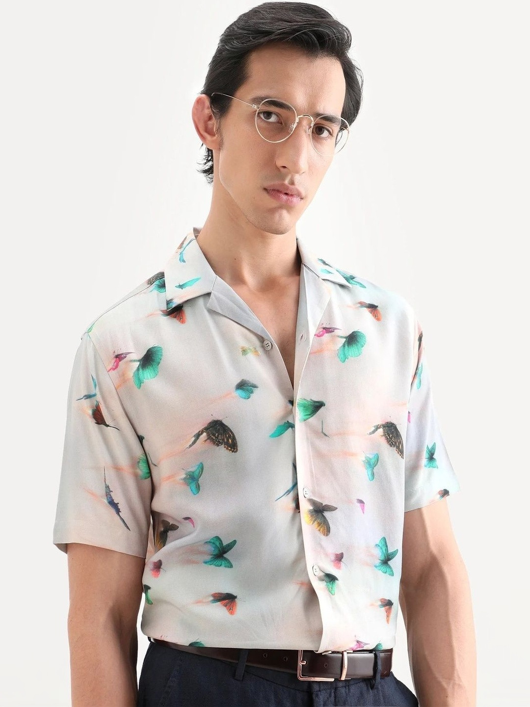 RARE RABBIT Men Floral Printed Casual Shirt