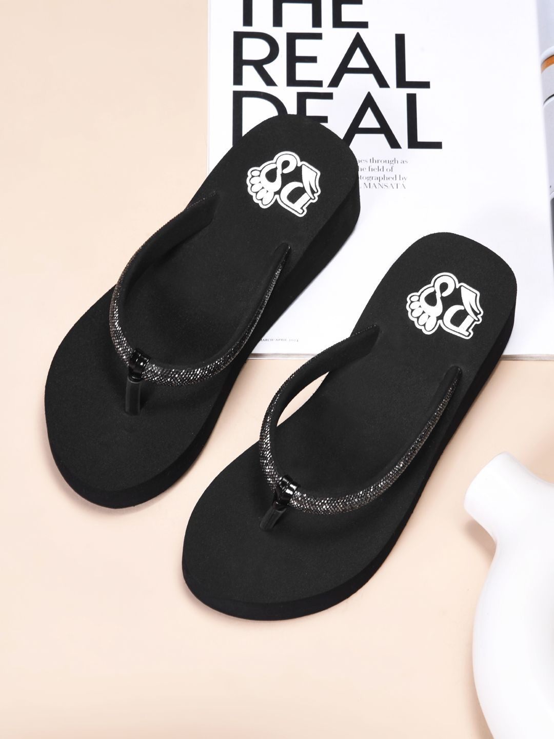 Rasambh Women Embellished Thong Flip-Flops