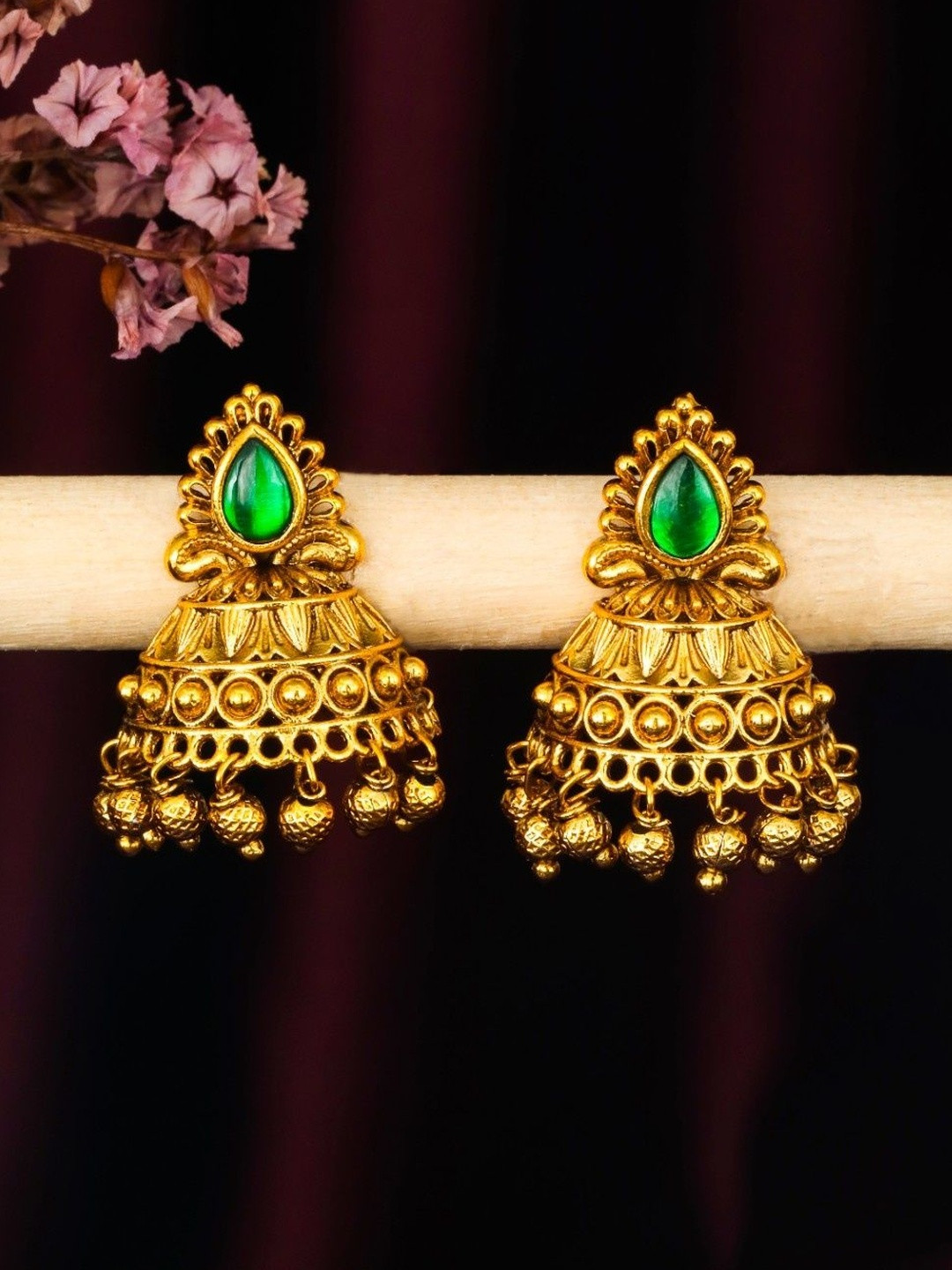 South Temple Jewellery Geometric Jhumkas Earrings