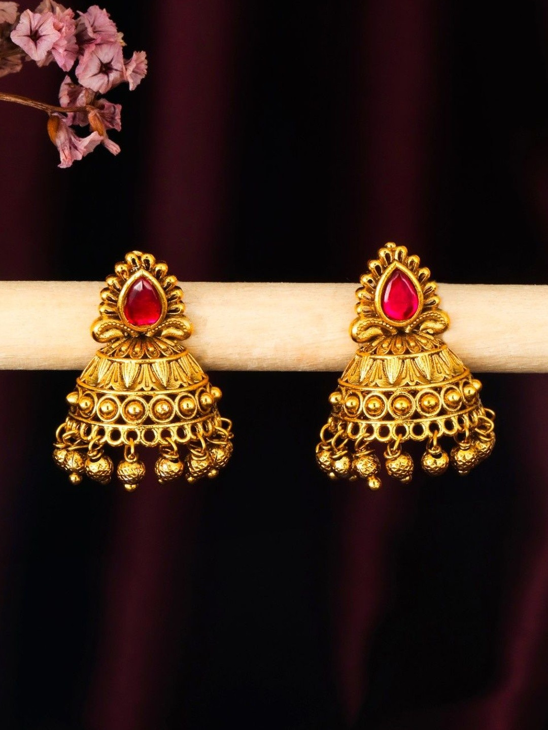 South Temple Jewellery Geometric Jhumkas Earrings