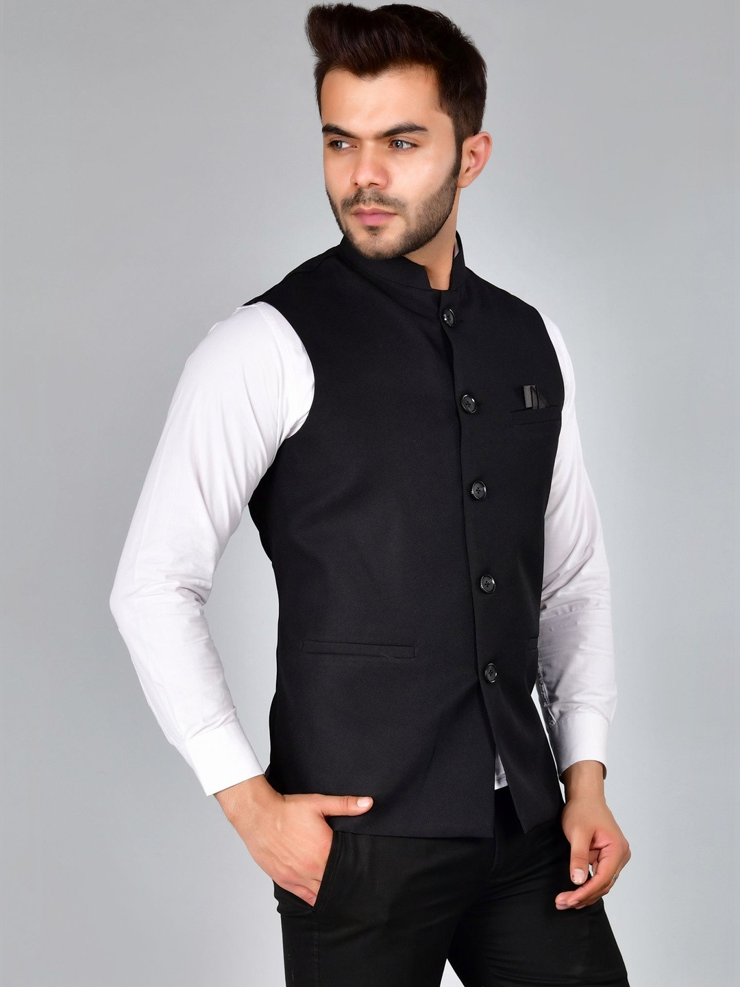 Abhimaan Woven Nehru Jacket