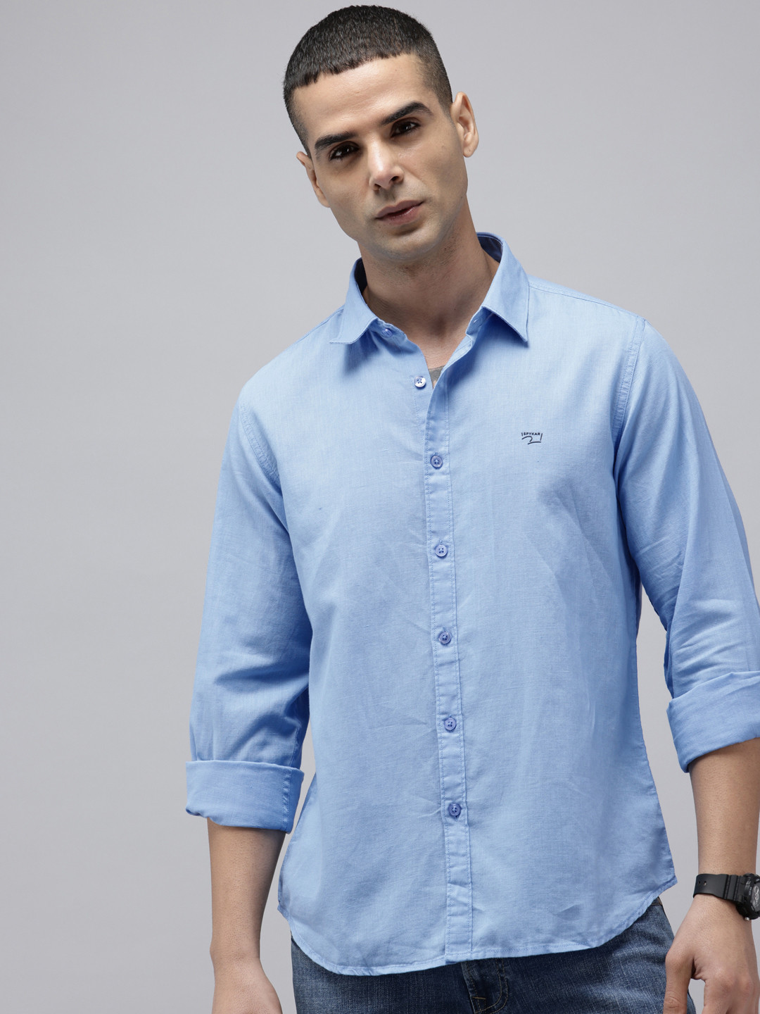 SPYKAR Slim Fit Cotton Linen Casual Shirt