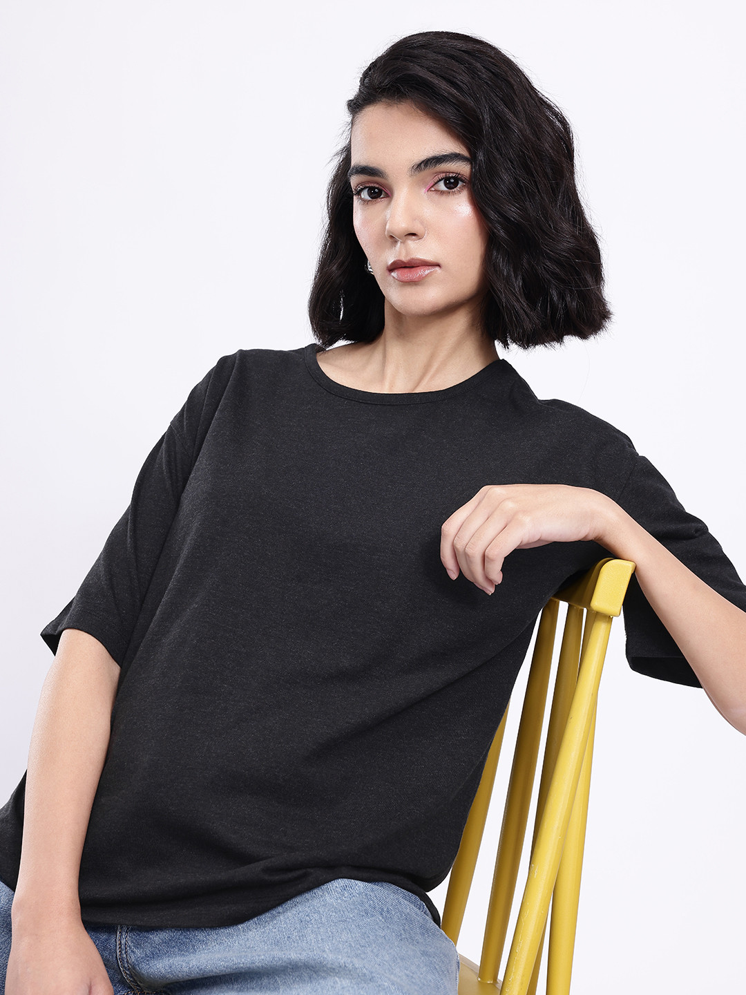 Kook N Keech Drop-Shoulder Sleeves Pure Cotton Oversized T-shirt