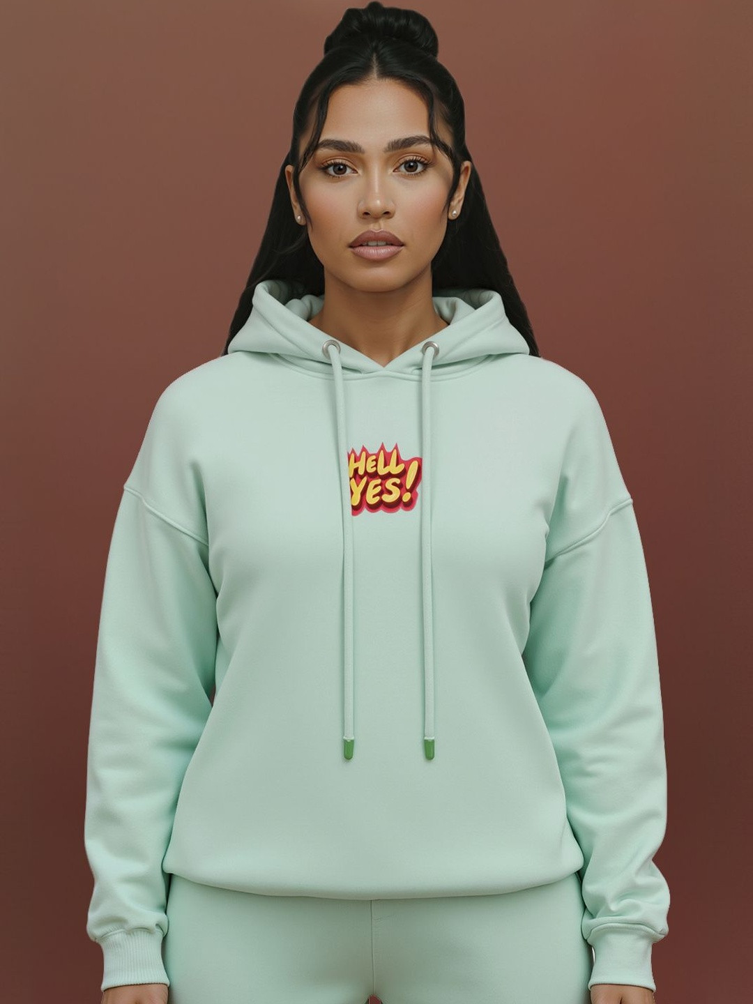 FFLIRTYGO Women Printed Hooded Sweatshirt