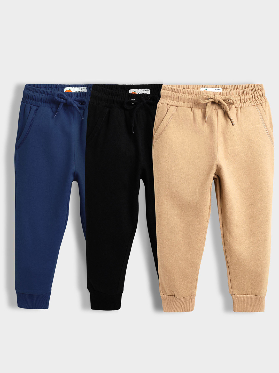 Orange Sugar Kids Pack of 3 Fleece Cotton Winter Joggers