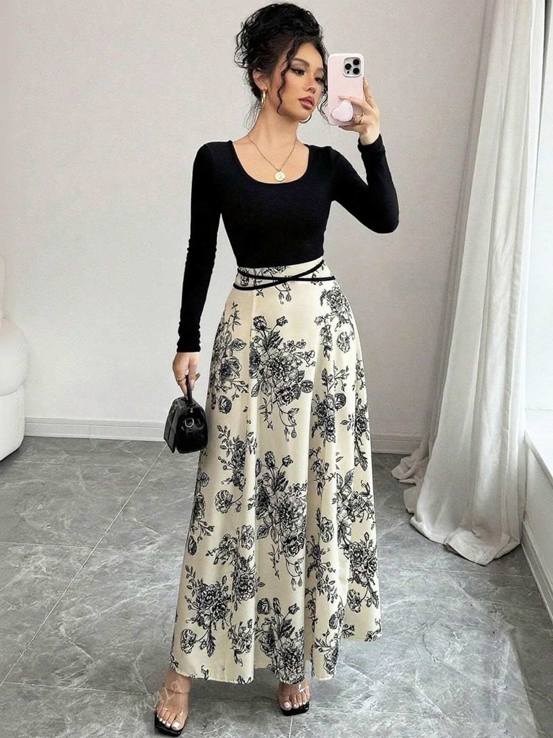 Zucchini Floral Print Maxi Dress