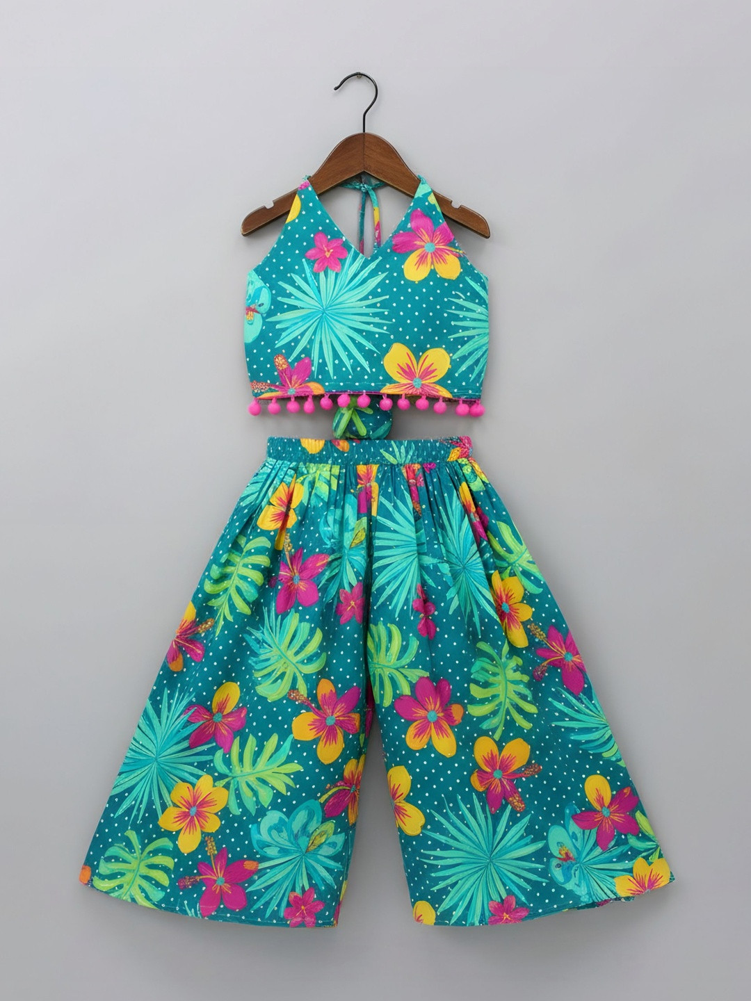 SHAHUDI DESIGNER Girls Printed Top with Palazzos