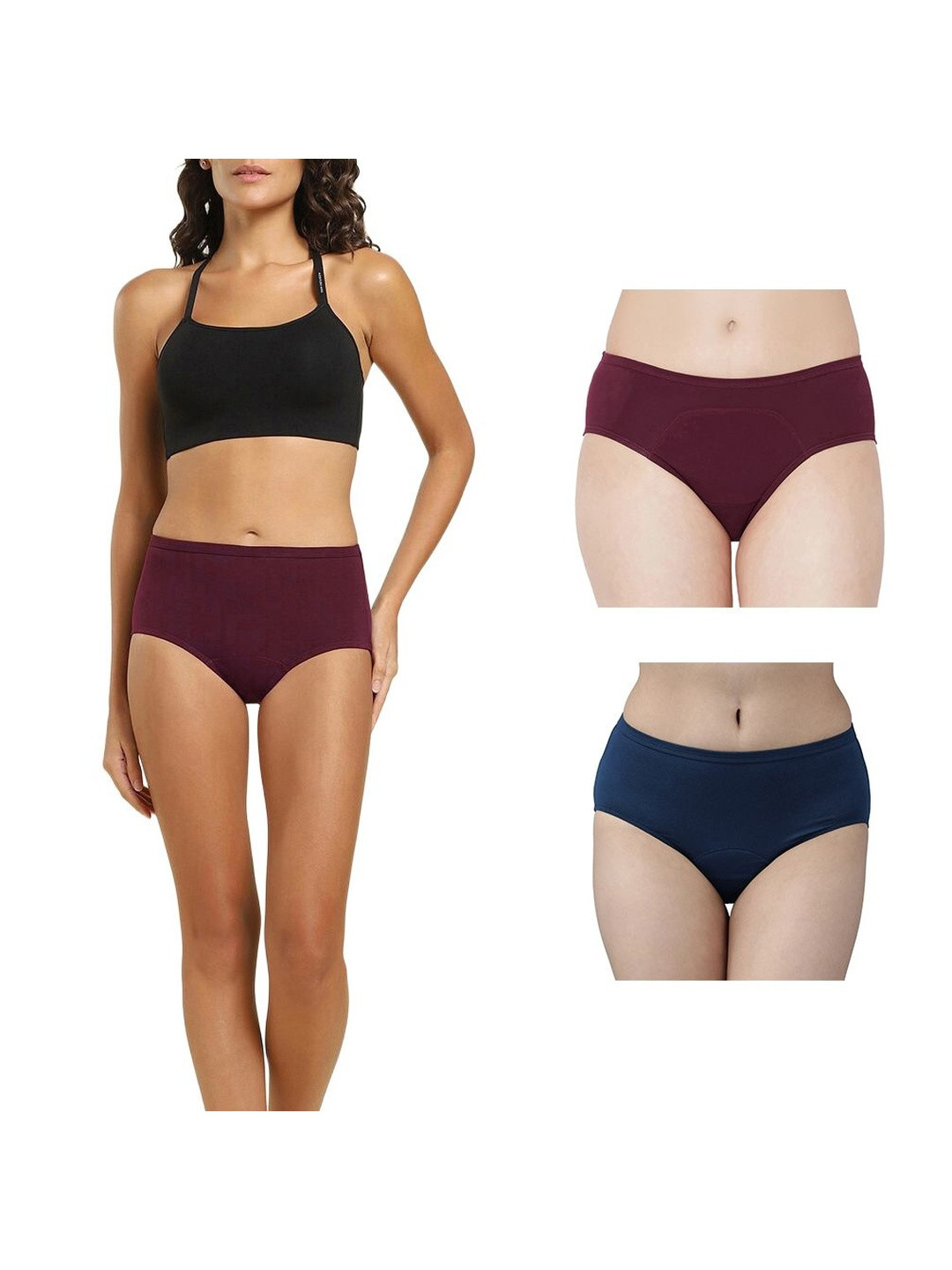 Diving Deep Pack of 2 Cotton Mid-Rise Leak Proof Period Briefs