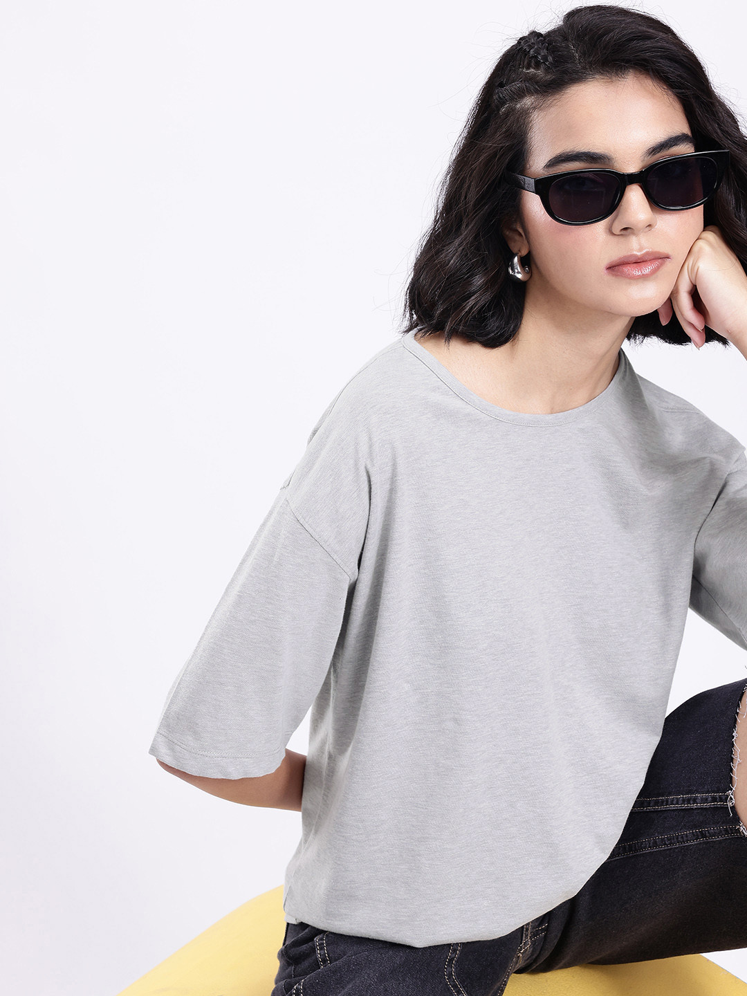Kook N Keech Drop-Shoulder Sleeves Pure Cotton Oversized T-shirt