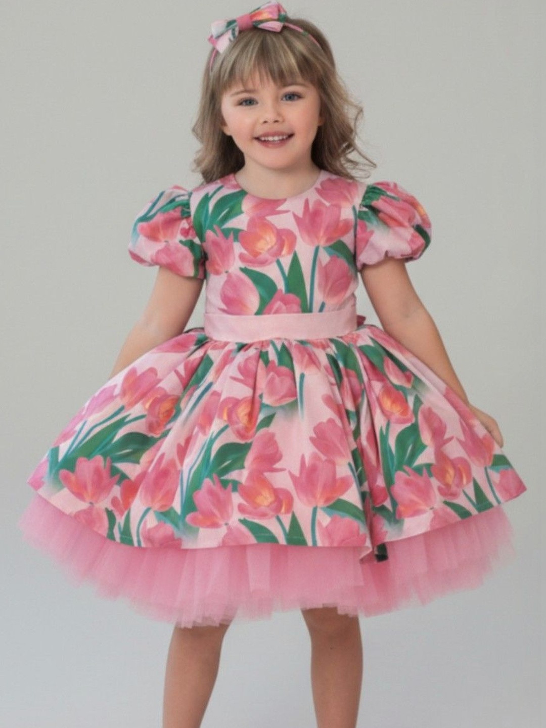 BAESD Girls Floral Printed Fit & Flare Dress