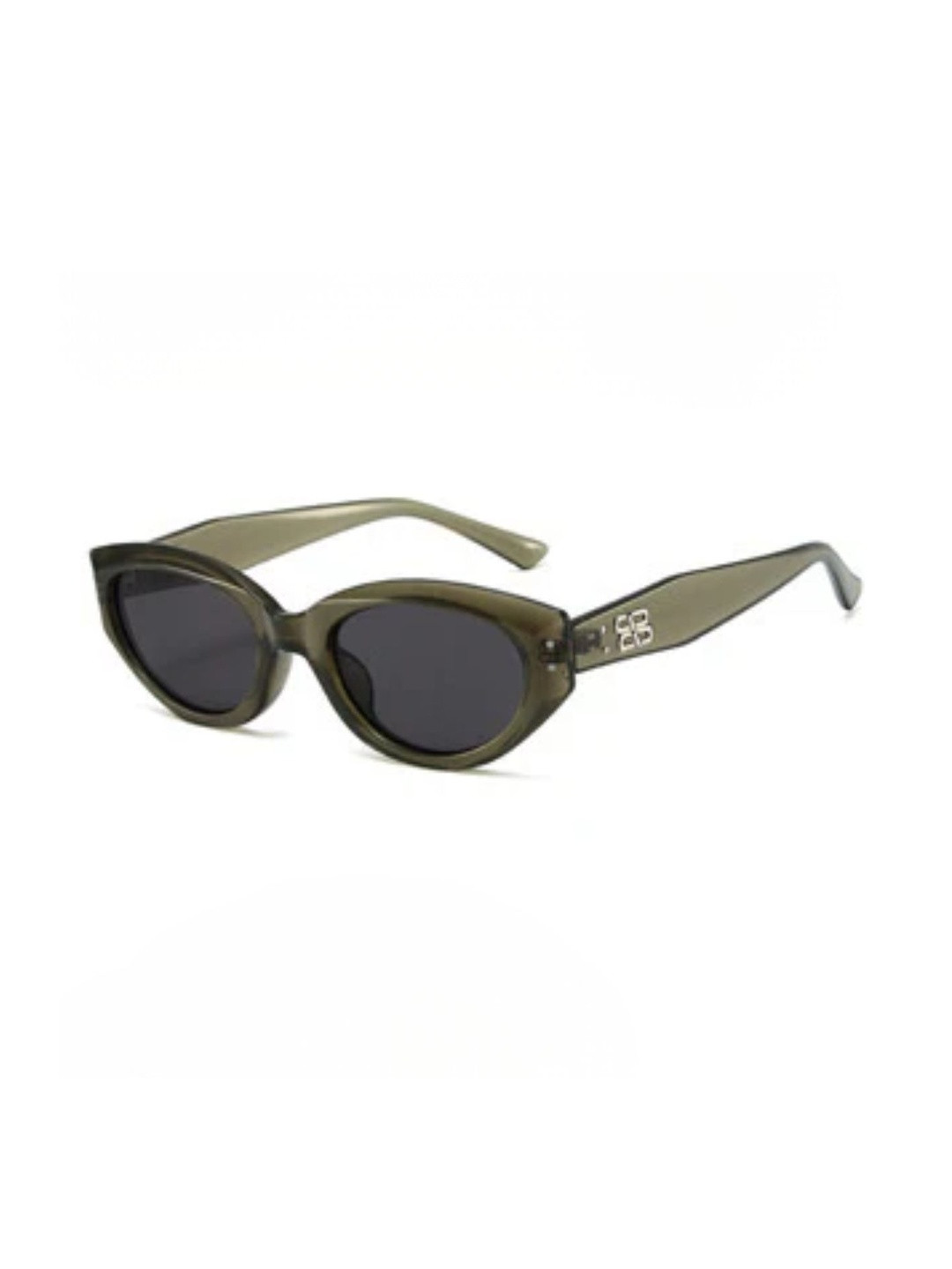 OUDI Women Grey Lens & Green Oval Sunglasses with