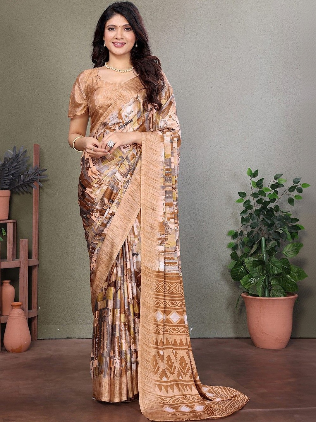 JANOI Poly Chiffon Fusion Saree