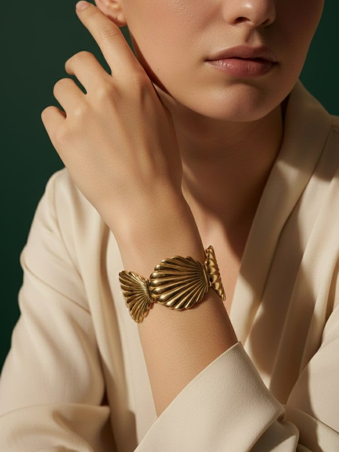 DURATI Women Antique Gold-Plated Cuff Bracelet