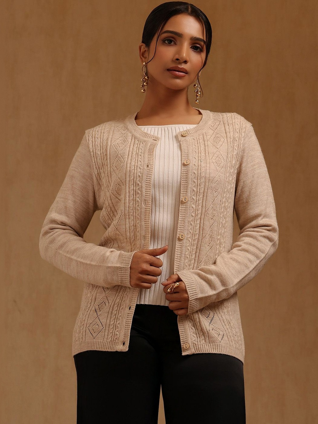 Soch Women Cable Knit Cardigan