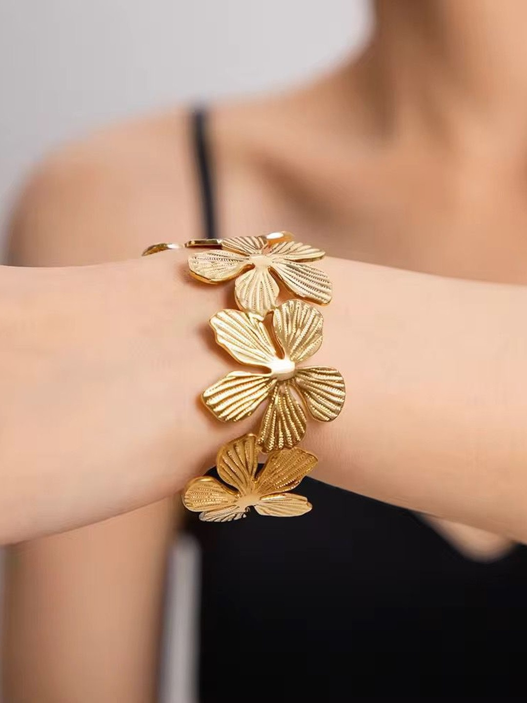 Glamgem Women Gold-Plated Cuff Bracelet