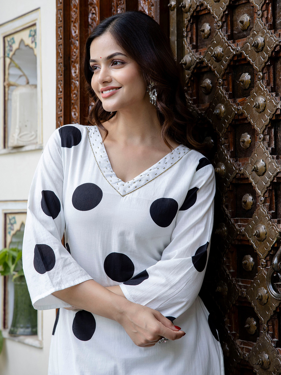 Pjyot by surhi Women Polka Dot Printed Kurta