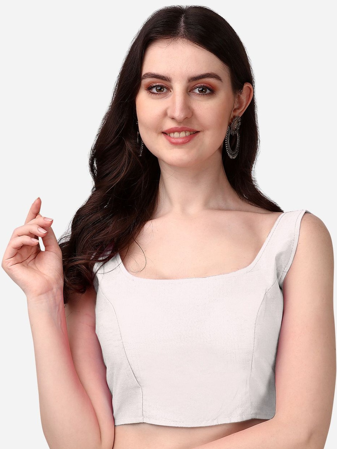 PUJIA MILLS Square Neck Saree Blouse