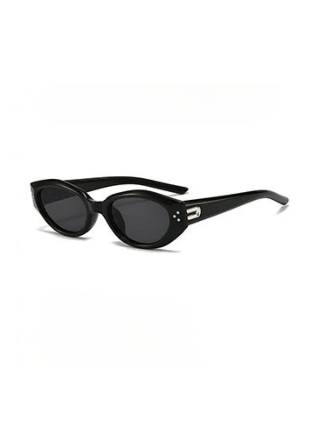OUDI Women Grey Lens & Black Oval Sunglasses with
