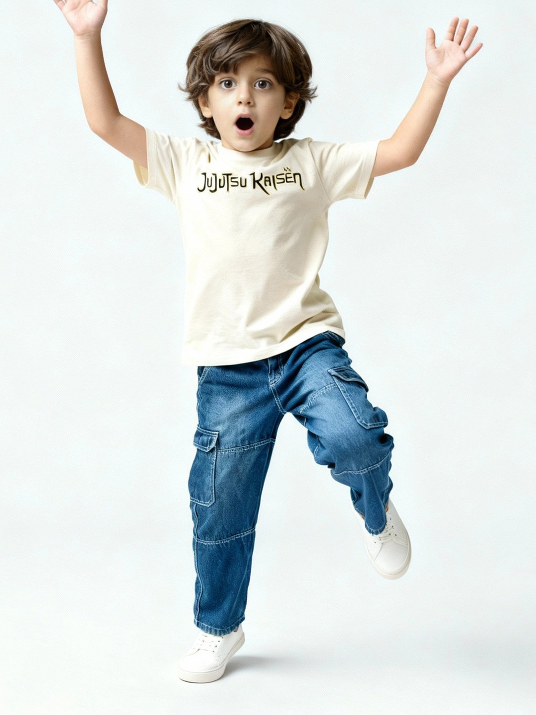 Pantaloons Junior Boys Wide Leg Mid-Rise Light Fade Jeans
