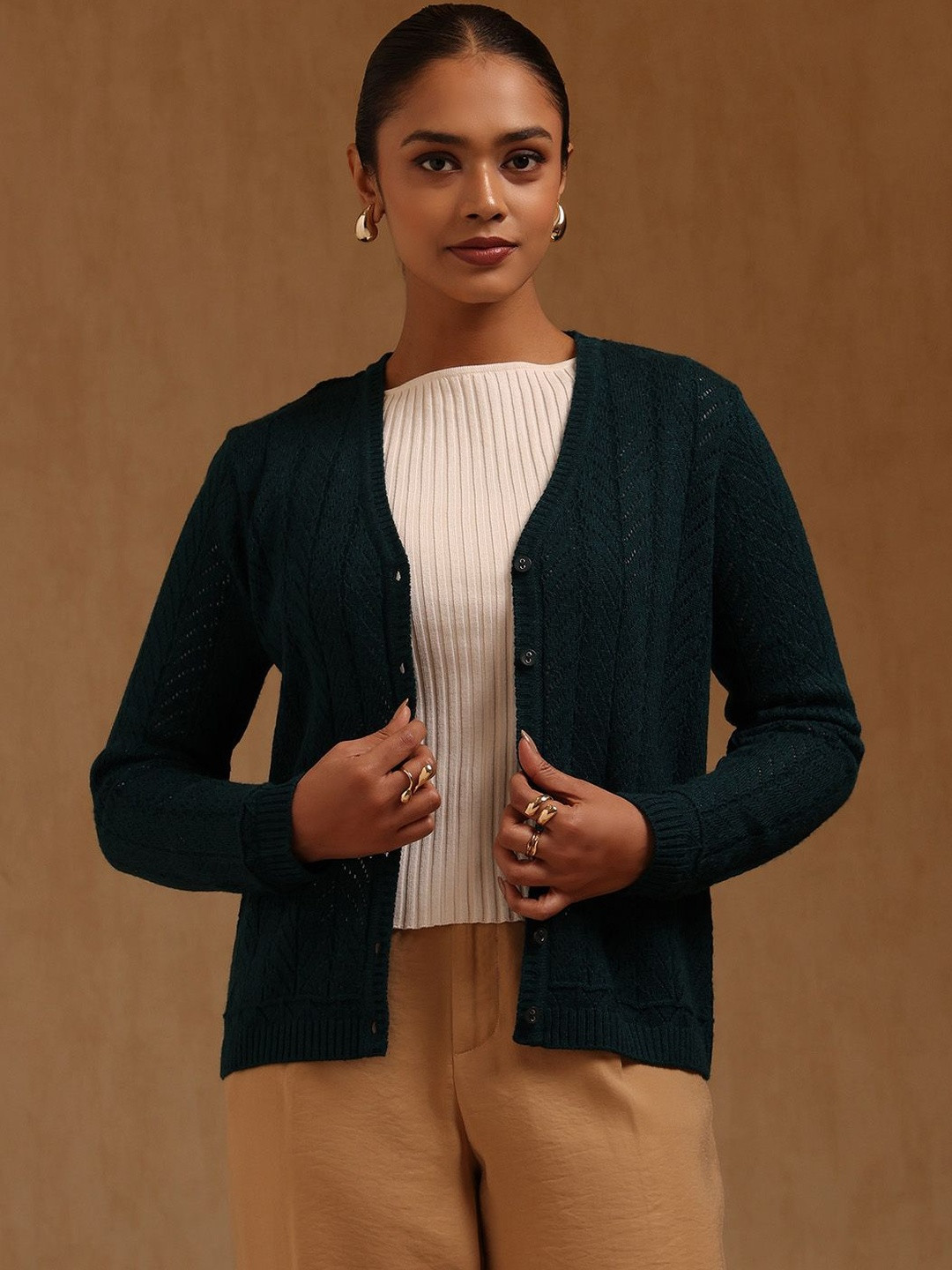 Soch Women Cable Knit Cardigan