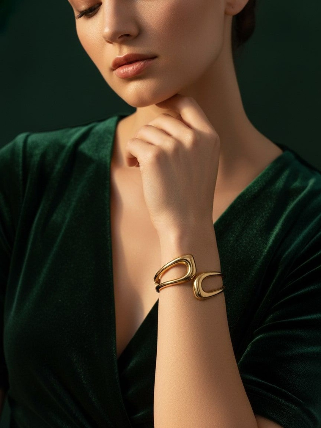 DURATI Women Antique Gold-Plated Cuff Bracelet