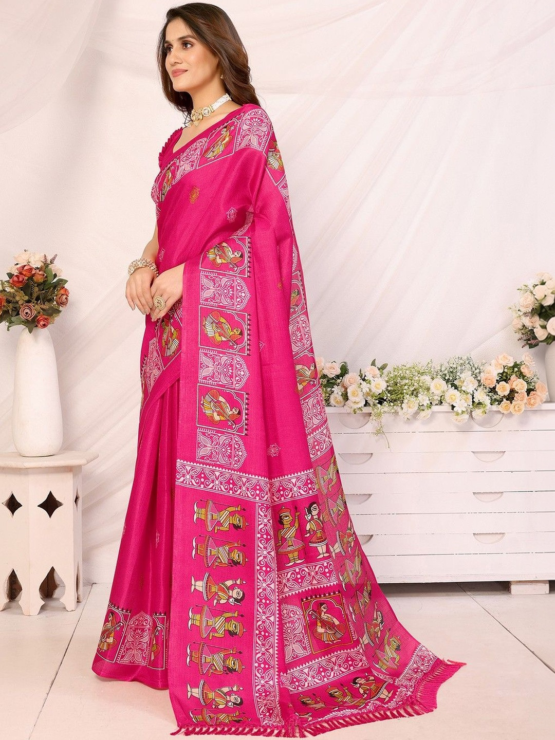 JANOI Ethnic Motifs Art Silk Saree