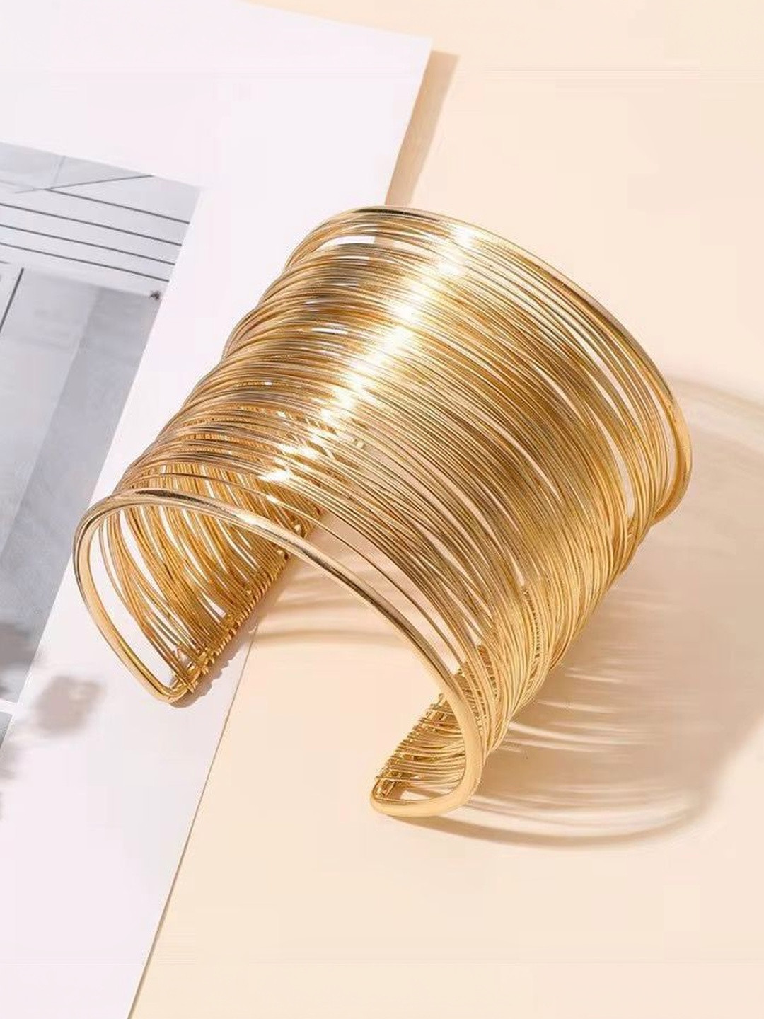 Glamgem Women Gold-Plated Cuff Bracelet